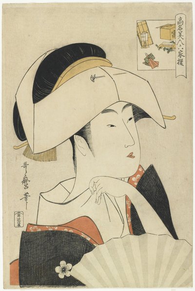 Portrait of Tomimoto Toyohina, 1795-1796 作： Kitagawa Utamaro